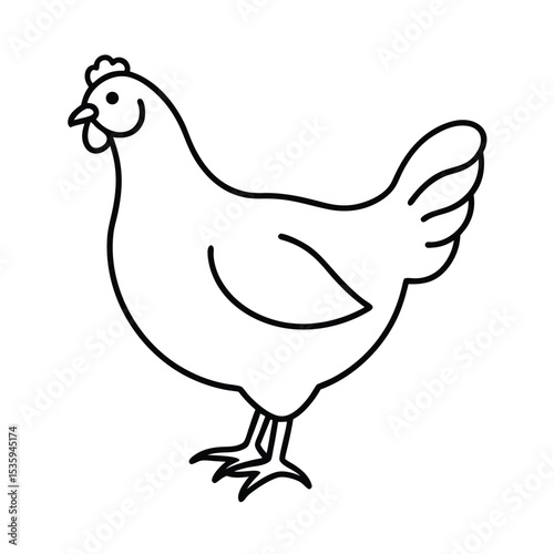 Full body hen vector illustration on white background