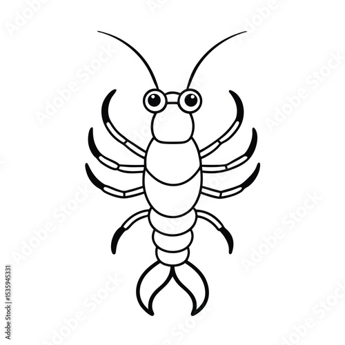 Full body lobster vector illustration on white background