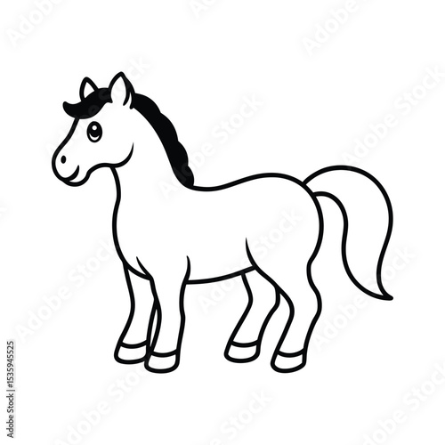 Full body pony vector illustration on white background