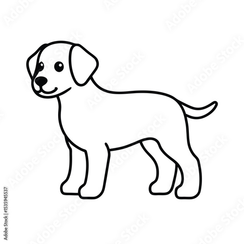 Full body puppy vector illustration on white background