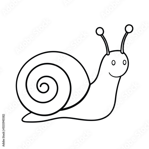 Full body snail vector illustration on white background