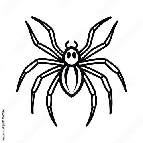 Full body spider vector illustration on white background