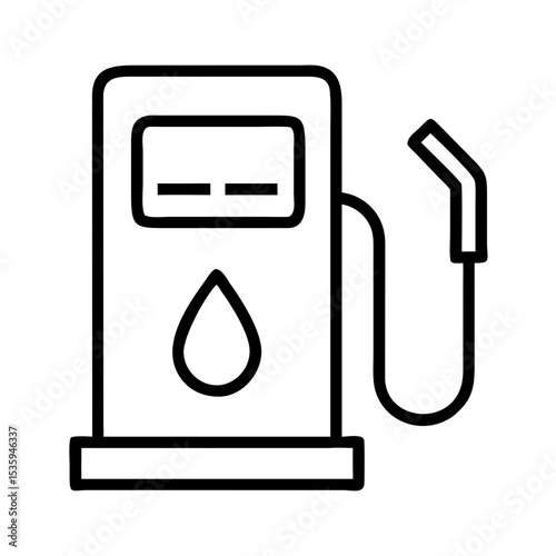 Fuel dispenser icon with fuel nozzle and digital display  