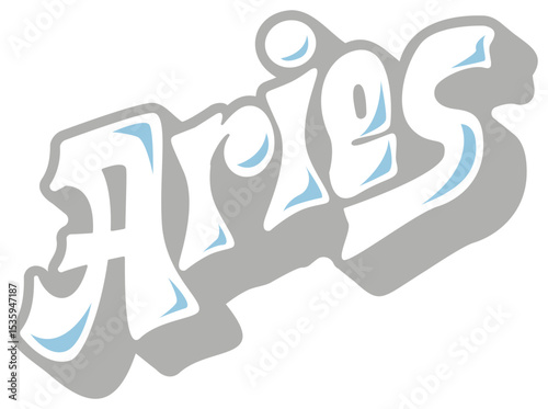 Aries Zodiac Lettering Sticker