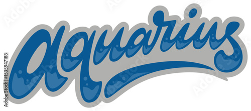Aquarius Zodiac Lettering Sticker