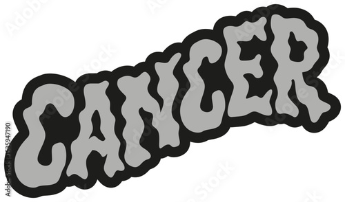 Cancer Zodiac Lettering Sticker