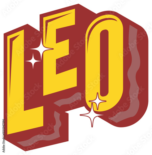 Leo Zodiac Lettering Sticker