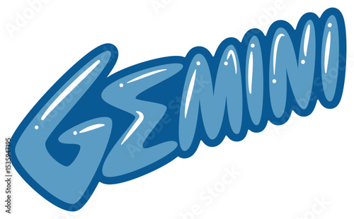 Gemini Zodiac Lettering Sticker