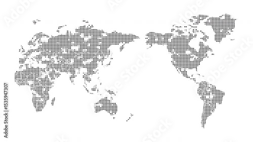 Animated World Map of Moving People Icons Representing Global Population Distribution with Dynamic Flashing Effects and Country Highlights in a Seamless 4K Loop for Infographics and Presentations