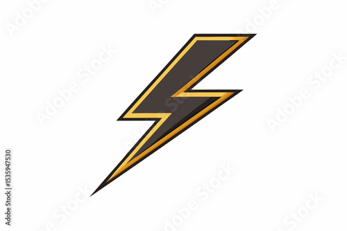 Free Download Bold Black and Gold Stylized Lightning Bolt Silhouette - GFXLoad