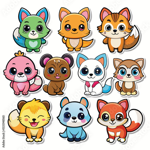 Cute cartoon animal stickers
