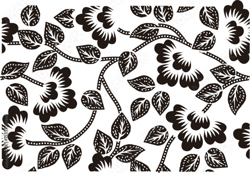 The black and white floral motif is very inspiring for Indonesian batik motifs.