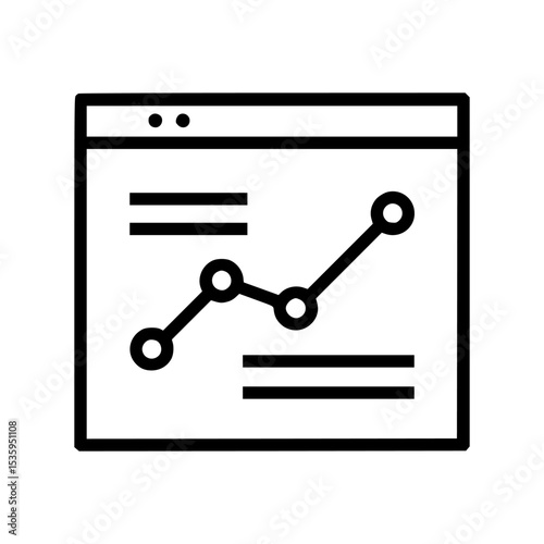 Simple graphic of a web browser window displaying an upward trending line graph.