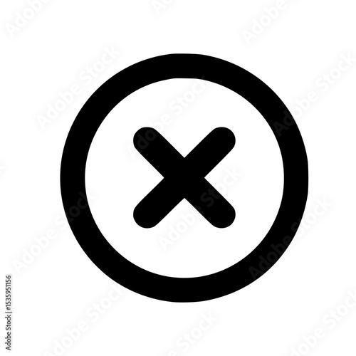 Bold black X mark inside a thick circular border.