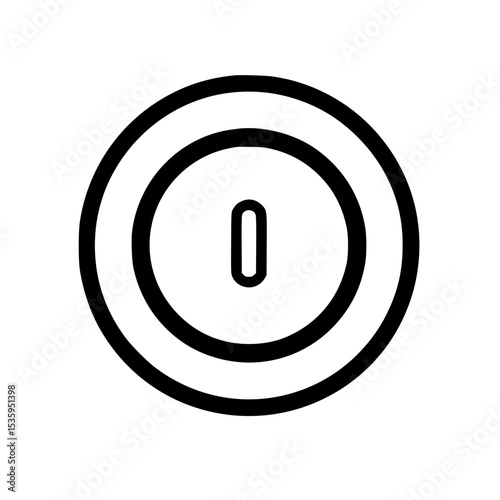 Simple black outline icon of a circular power switch in the off position.