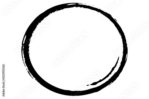 Black Ink Enso Circle Zen Symbol Abstract Graphic zen circle