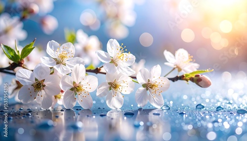 Spring blossoms on a branch