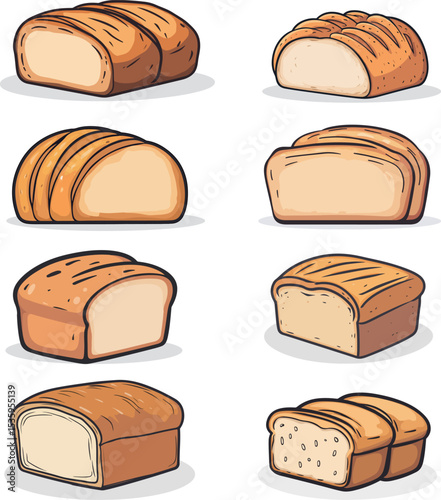 Cartoon bread illustration material
