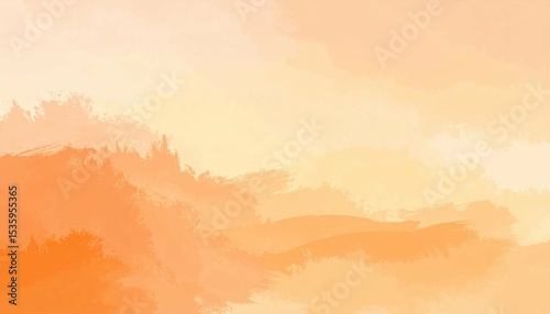 Abstract orange mountain landscape painting - ideal for eco-tourism websites