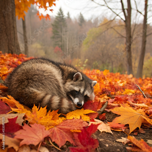 cat in the autumn forest