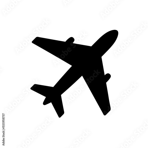 A striking silhouette of a passenger airplane, vector illustration