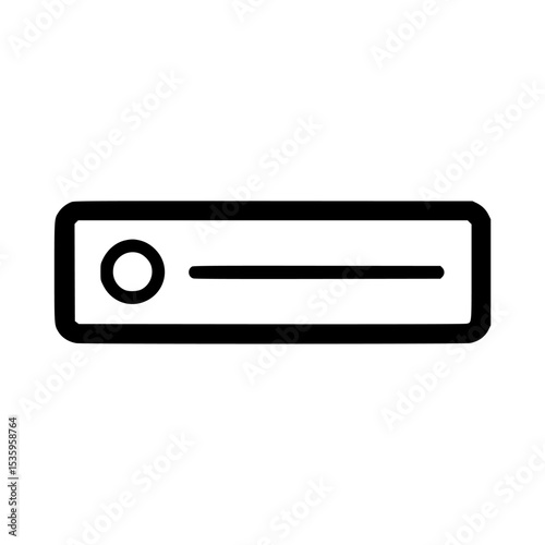 Simple black and white icon representing a horizontal bar with a circle.