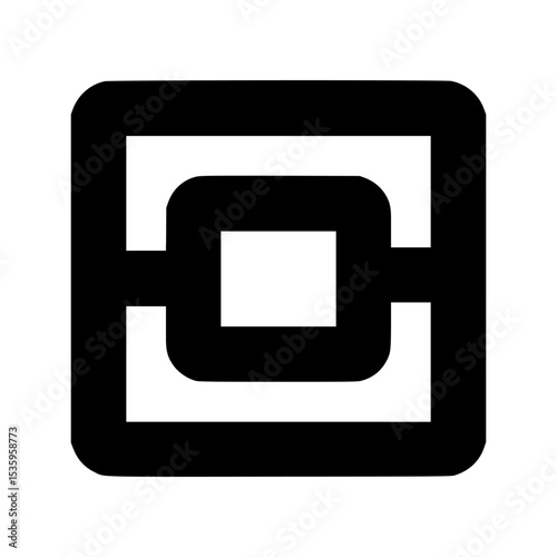 Abstract black square logo design with nested geometric shapes.