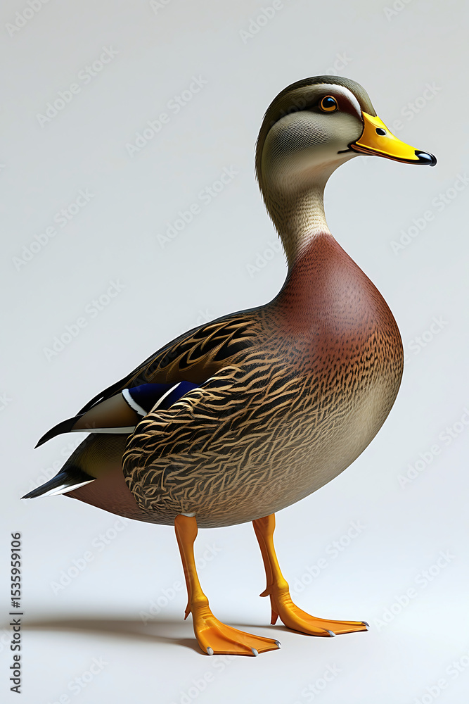 Obraz premium Detailed 3d render of a female mallard duck