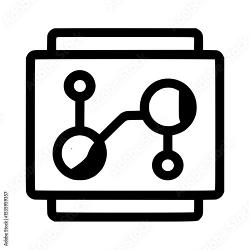 A simplified diagram showing a molecular structure displayed on a screen or device.