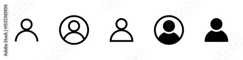 User profile icon set. profile avatar icon vector, User account profile black circle in flat style , social media profile photo icon symbol