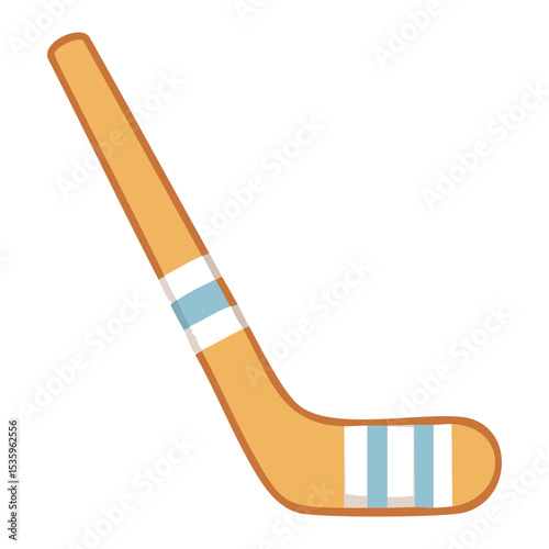 Hockey stick graphic isolated against a plain backdrop. The hockey stick, a symbol of a cherished sport, is meticulously illustrated