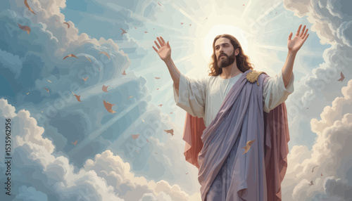 Resurrected Figure in Heavenly Light