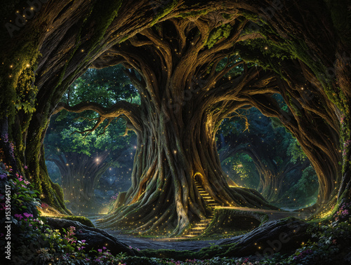 Firefly Caverns Inside a Giant Hollow Tree