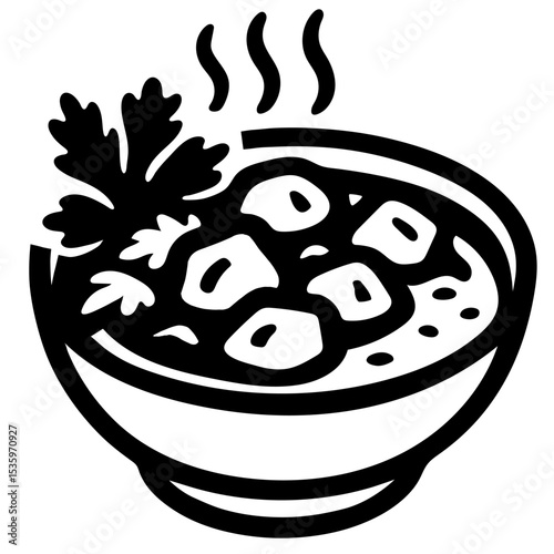 A bowl of Indian dish tikka masala with a bunch of parsley on top.
