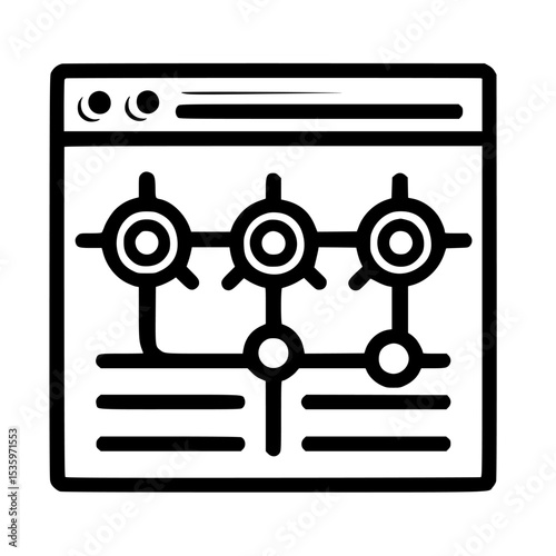 Website interface displaying interconnected data points and structured information.