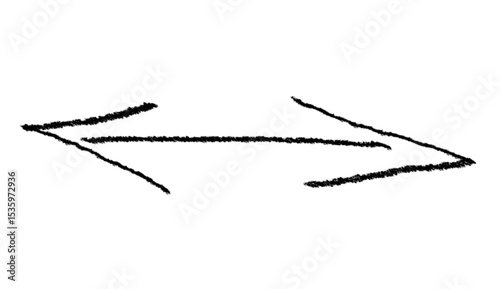 Black grunge hand drawn arrow isolated on white. Vector arrow grunge illustration.