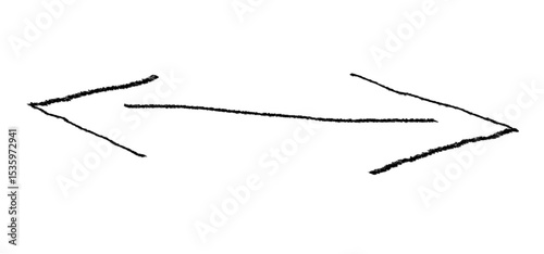 Black grunge hand drawn arrow isolated on white. Vector arrow grunge illustration.