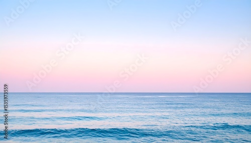 Ocean horizon with gradient pastel sky  minimalist seascape  calm and empty composition.