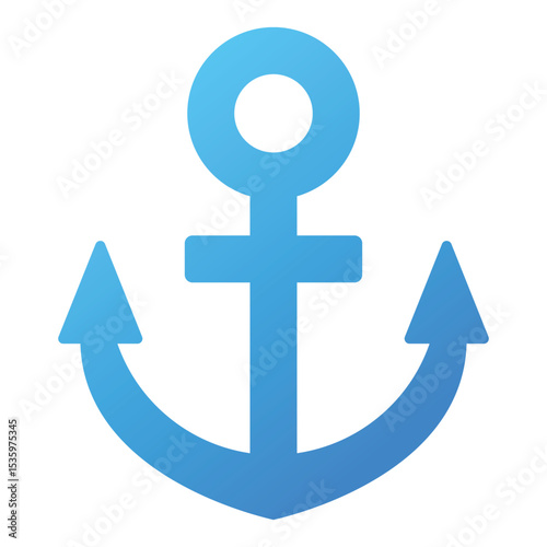 Anchor icon. Marine logo element. Ocean and water themed vector illustration.