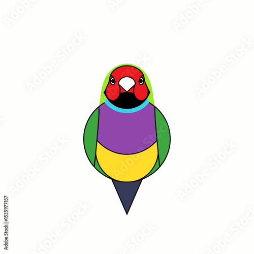 Colorful Geometric Illustration of a Bird