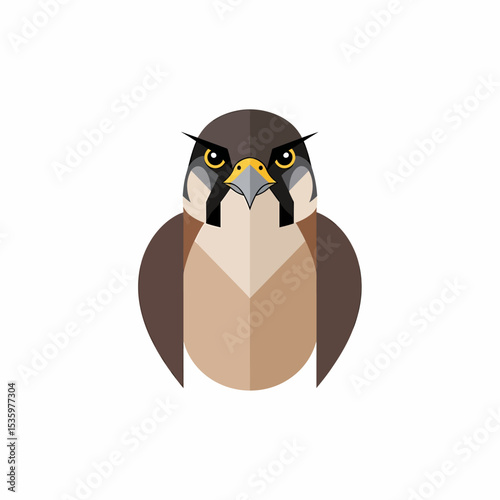 Geometric Falcon Portrait Intense Gaze Sharp Beak