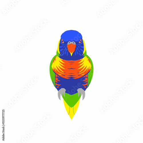 Vibrant Rainbow Lorikeet Portrait Bold Colors Intense Gaze