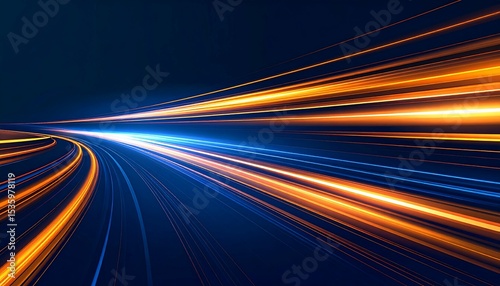 Abstract blue and gold light streaks - excellent for creative presentations