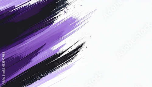 Purple and black brush strokes on white - perfect for art exhibitions