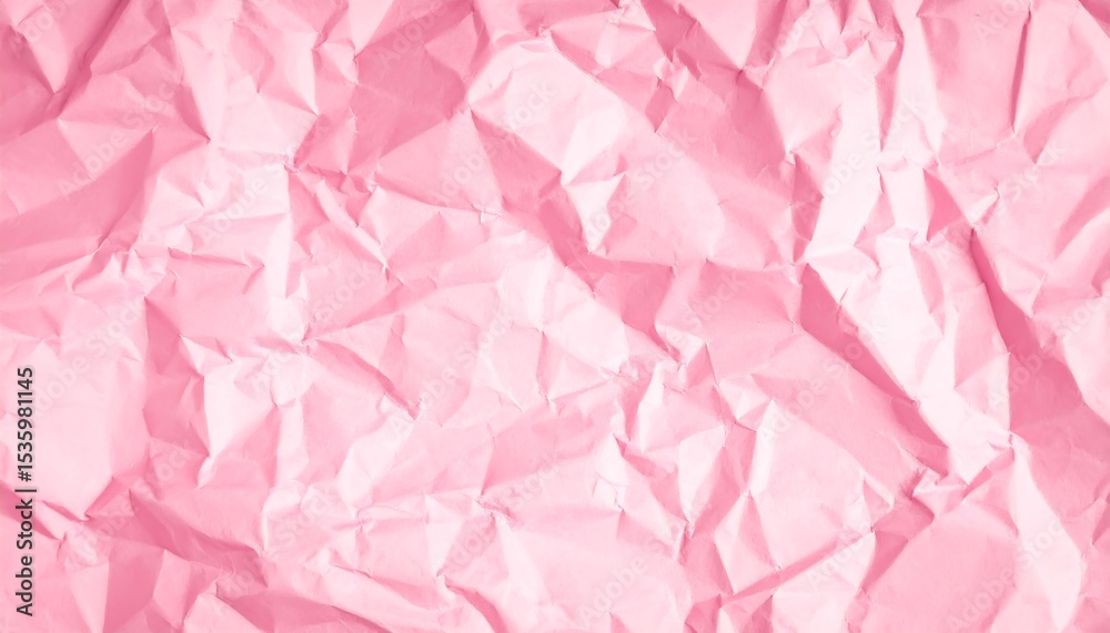 Fototapeta premium Pink crumpled paper texture (1)