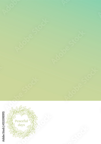 Greetingcard_Message;Peaceful days,Olive Wreath｜グリーティングカード_オリーブのリース；メッセージ,穏やかな日々を  