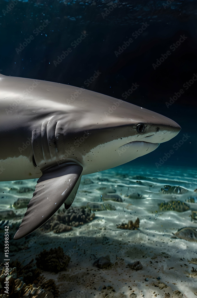 Obraz premium Blacktip Reef Shark Close-Up