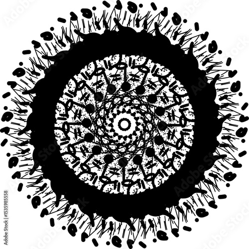 black and white round ornament simple, drawing, decoration, element, backdrop, decorative, easy, sari, background, peace, designs, adult, poster, color, curve, line, kid, icon, pattern, plate, 