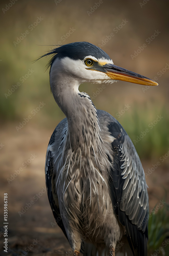Obraz premium Grey Heron Pointed Beak