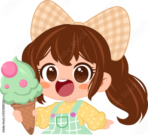 Smiling baby boy laughing with a toy goat in a funny summer cartoon scene